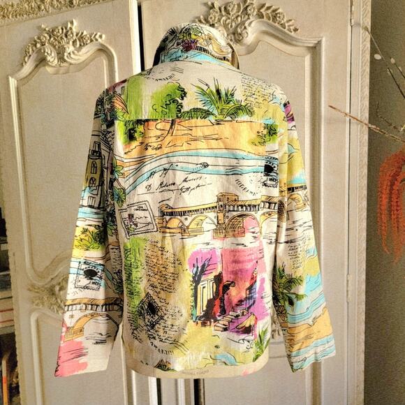 Life Style Petite Travel Inspired Vtg Cotton Jacket Sz PM - Picture 2 of 8